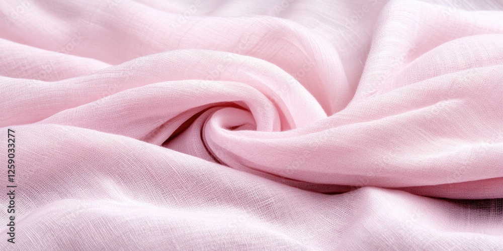 Fototapeta premium Soft pink fabric texture with elegant swirl pattern