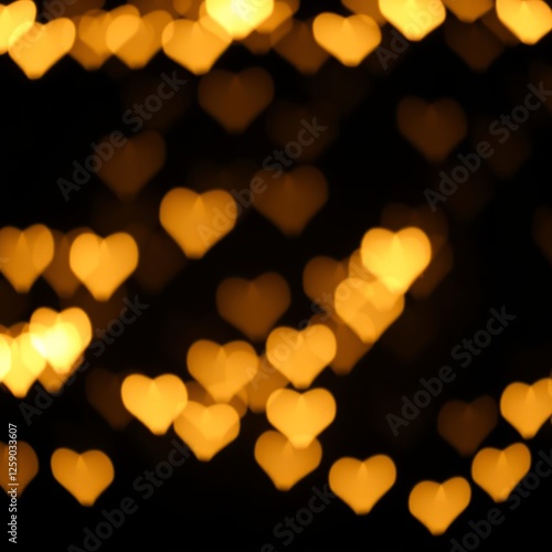 Black background with bright warm heart shaped bokeh lights holiday valentines day background ideal to layer with any design horizontal Bokeh light lights background bokeh abstract light bri