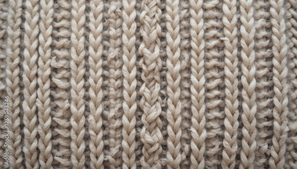 Handwoven wool texture with intricate knitting patterns in neutral tones for cozy, rustic appeal Handwoven wool texture with intricate knitting patterns in neutral tones for cozy, rustic appeal