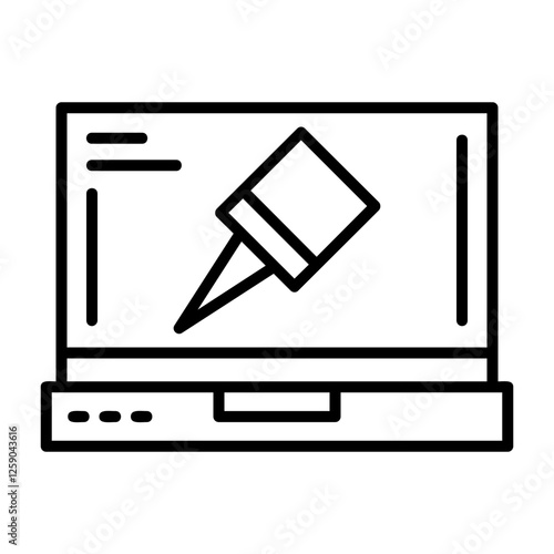 Pin Laptop Interface Icon