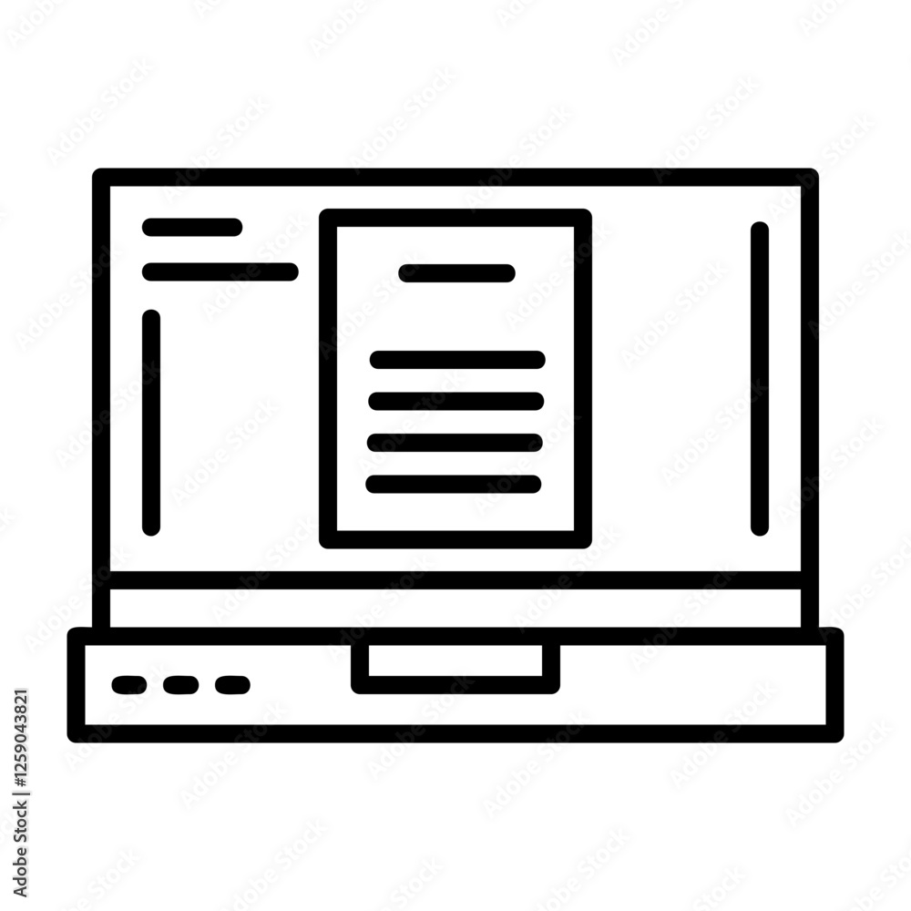 Document Laptop Interface Icon Document Laptop Interface Icon