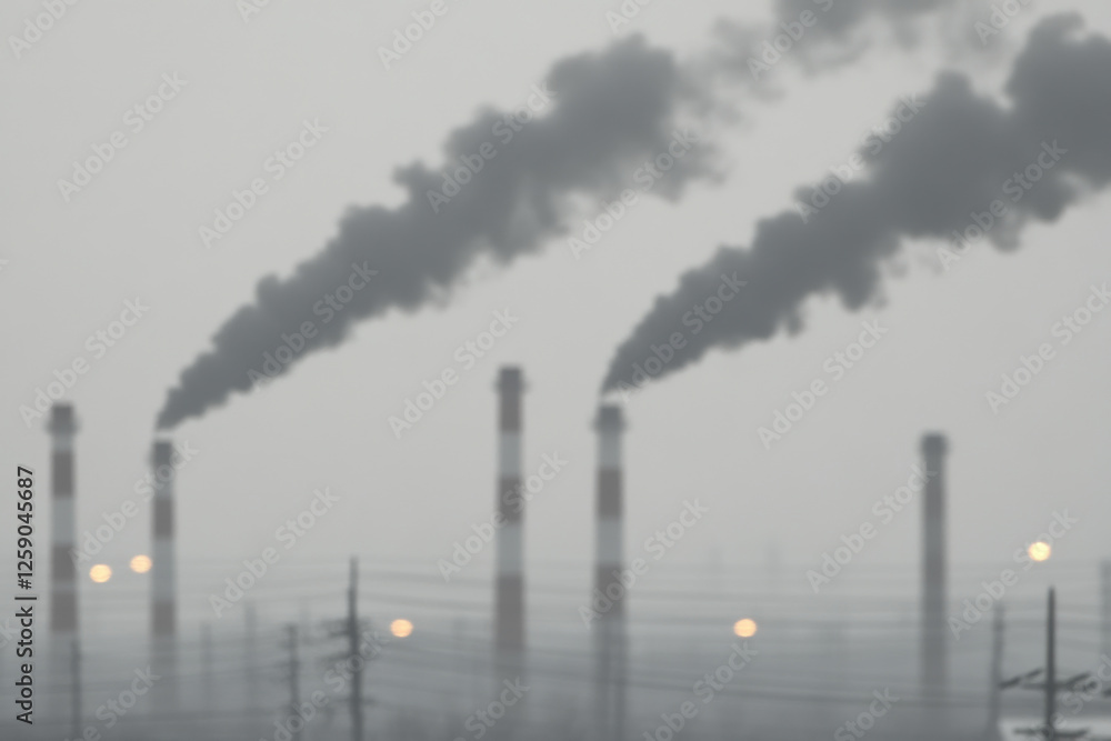 A blurry image of a factory with smoke coming out of it A blurry image of a factory with smoke coming out of it