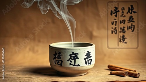 Tranquil Asian Incense Ceremony Smoke Bowl Spirituality Calm