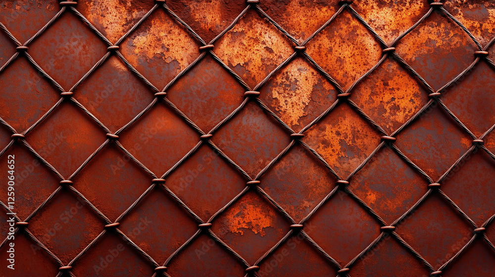 Rusty chain link fence with weathered metal exposed at an abandoned site during daylight hours Rusty chain link fence with weathered metal exposed at an abandoned site during daylight hours