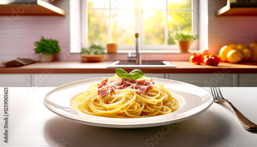 Spaghetti Carbonara zu Hause zubereitet  photo