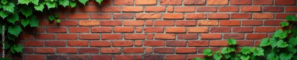 A rustic brick wall with ivy climbing up the sides, rustic, outdoor, earthy A rustic brick wall with ivy climbing up the sides, rustic, outdoor, earthy