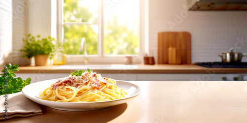 Spaghetti Carbonara zu Hause zubereitet  photo