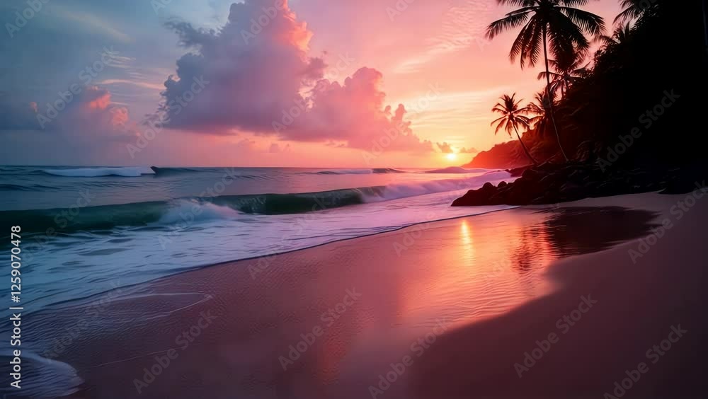 Tropical Sunset Beach 4K: Relaxing Ocean Waves, Palm Trees, and Stunning Colors Tropical Sunset Beach 4K: Relaxing Ocean Waves, Palm Trees, and Stunning Colors