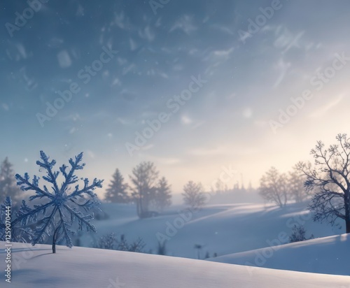 Wallpaper Mural Silhouetted snowflakes against a serene blue winter sky,  winter,  frosty Torontodigital.ca