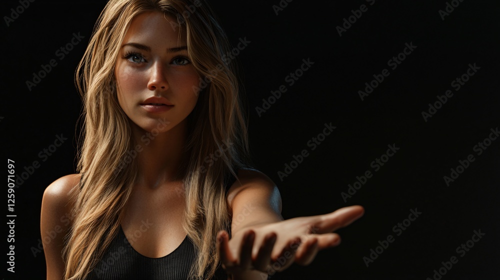 Naklejka premium Photo of Woman with Open Arms and Empty Hands