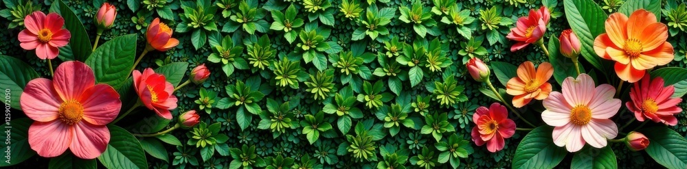 Artificial flower wall with greenery backdrop, artificial flowers, floral, vintage style Artificial flower wall with greenery backdrop, artificial flowers, floral, vintage style