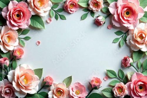 Wallpaper Mural Artificial floral wall in a classic style with intricate details and soft pastel colors, soft colors, floral arrangement, pastel colors Torontodigital.ca