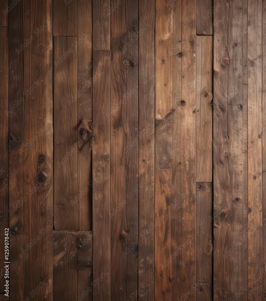 Naklejka premium Weathered wooden planks with brown grunge texture, forest, earthy