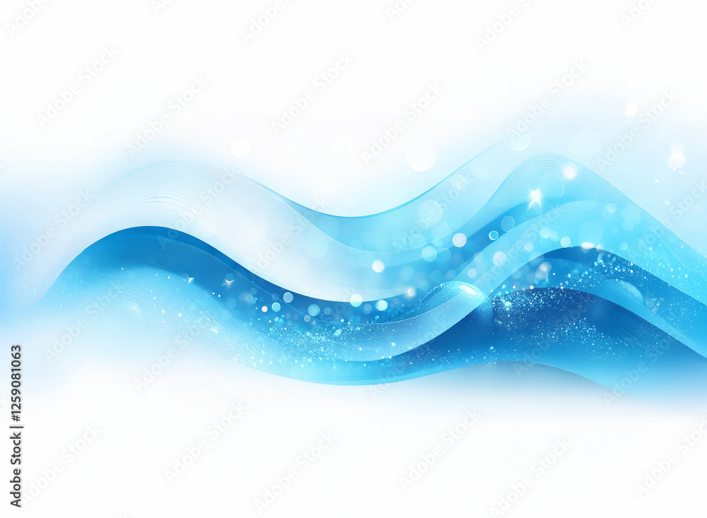 Abstract double exposure of flowing blue waves with bokeh lights on a white backdrop. Digital art with smooth, layered textures creating an elegant effect. Abstract double exposure of flowing blue waves with bokeh lights on a white backdrop. Digital art with smooth, layered textures creating an elegant effect.