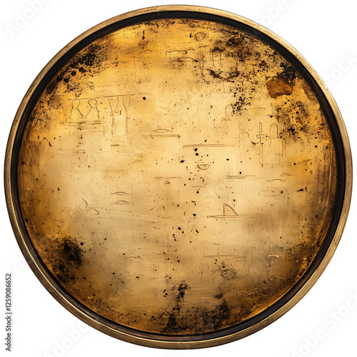 Aged Gold Metal Medallion Texture Background