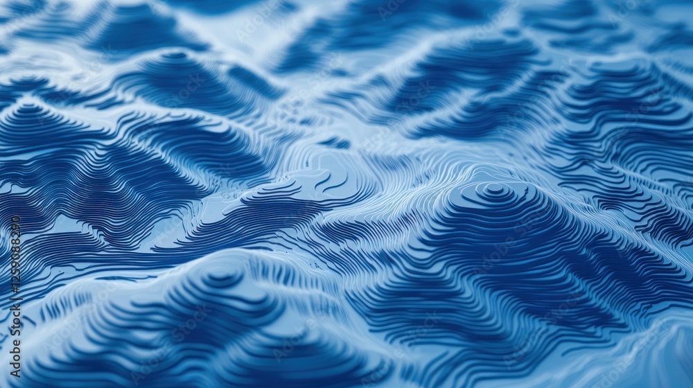 Obraz premium Abstract blue topographic relief.