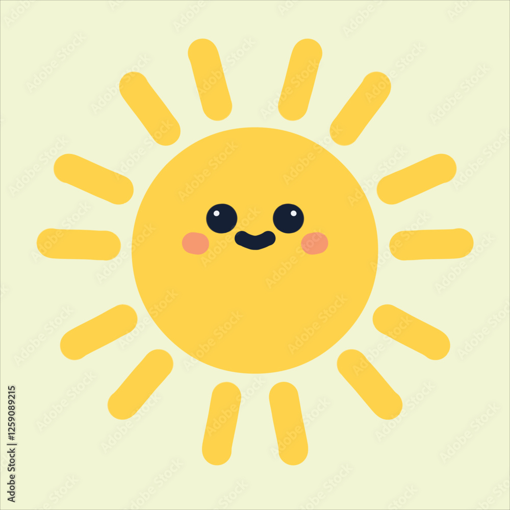 a cute smile sun design art vector a cute smile sun design art vector