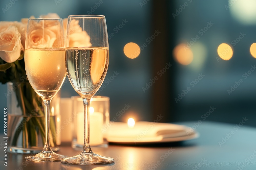 Romantic dinner atmosphere. Generative AI Romantic dinner atmosphere. Generative AI