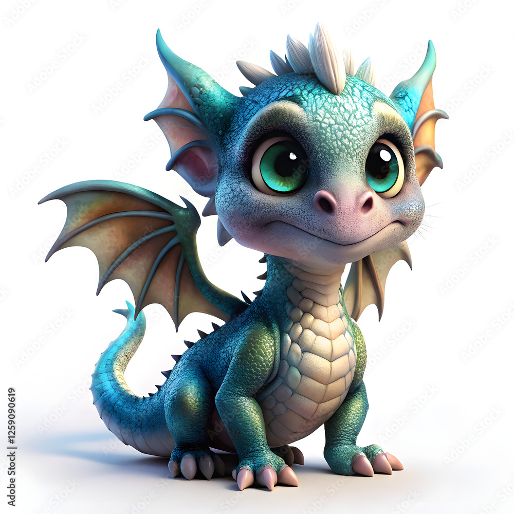 cute cartoon dragon on the white background cute cartoon dragon on the white background