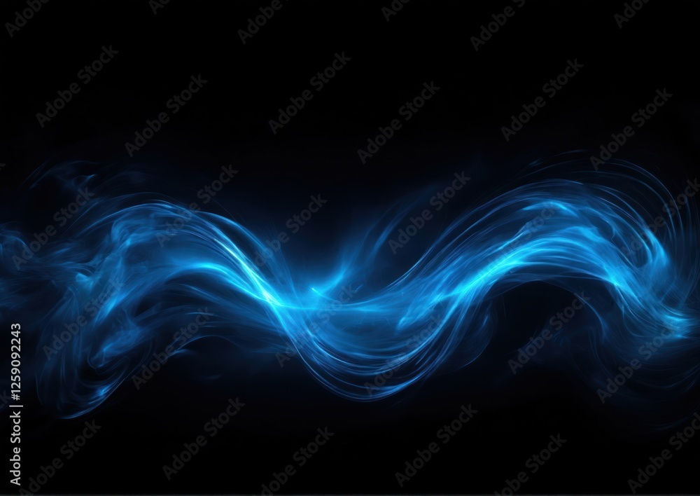 Obraz premium Blue corporate design smoke. Digital abstract background with sleek technology motion. 