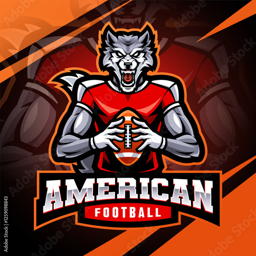 American football esport mascot logo design photo