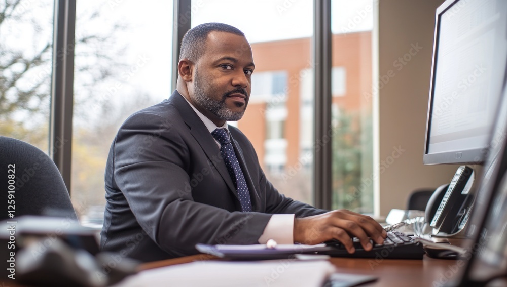 Portrait of a Confident Businessman at his Desk Portrait of a Confident Businessman at his Desk