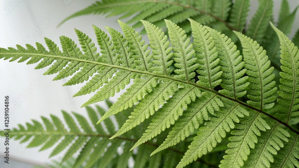 Detailed Fern Leaf with Visible Texture in Sunlight Detailed Fern Leaf with Visible Texture in Sunlight