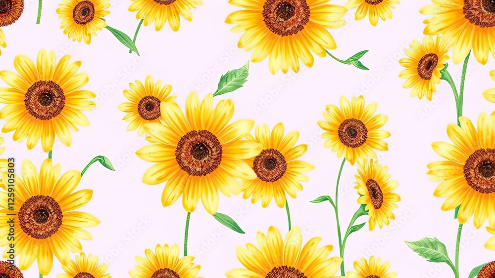Vibrant Sunflowers Seamless Pattern Summer Floral Background Vibrant Sunflowers Seamless Pattern Summer Floral Background