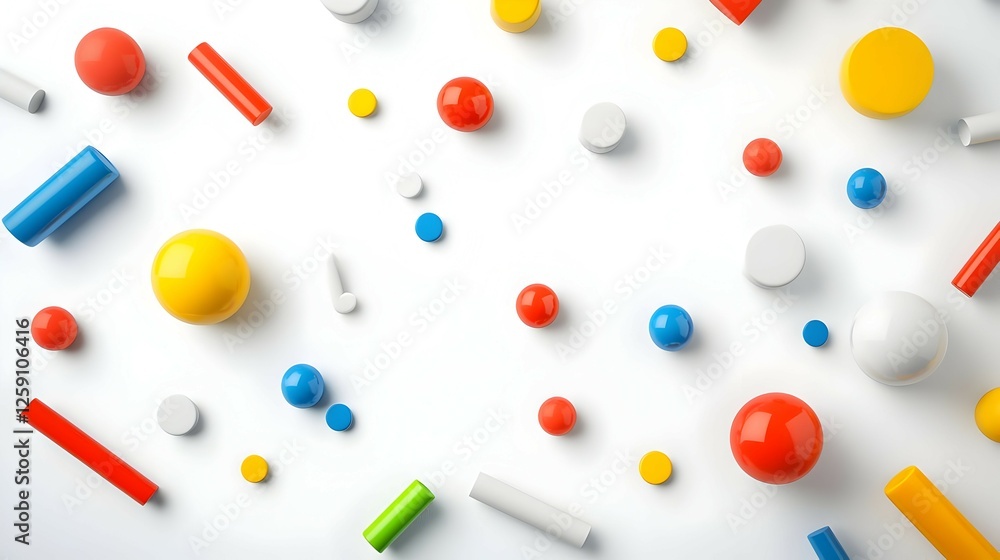 Colorful Abstract Geometric Shapes on White Background Colorful Abstract Geometric Shapes on White Background