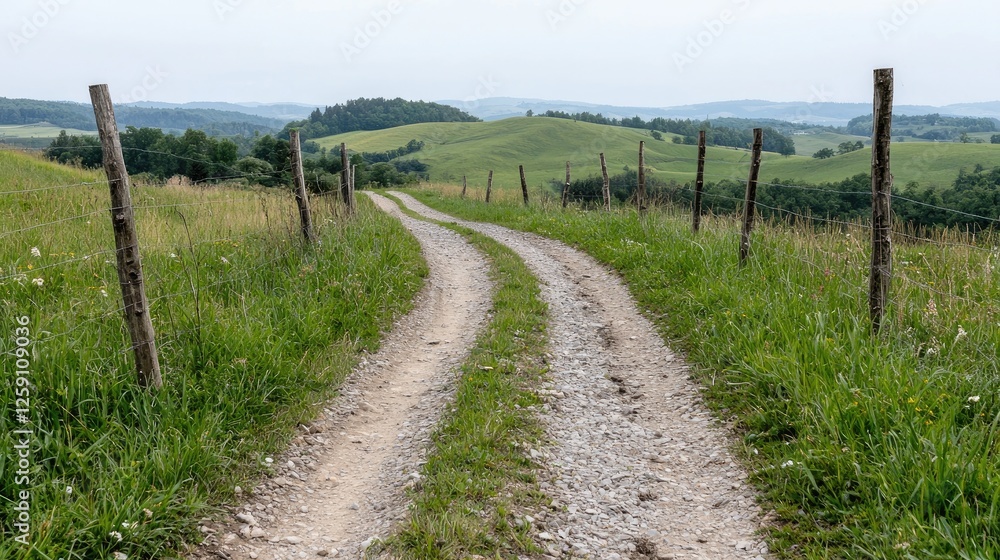 Country Road Winding Through Green Hills Country Road Winding Through Green Hills