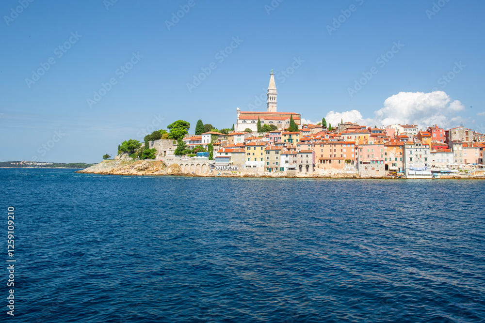 Naklejka premium View on old town, Roving, Croatia