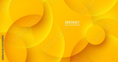 3D orange geometric abstract background overlap layer on bright space with circles effect decoration. Modern graphic design element cutout style concept for web banner, flyer, card, or brochure cover