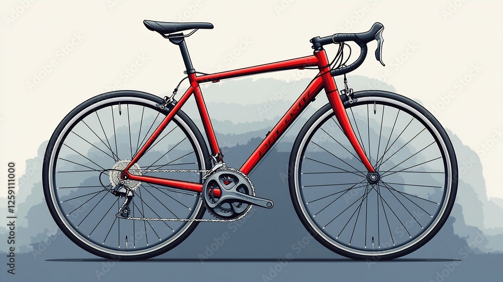 Fototapeta premium Sleek road bike with drop handlebars isolated on a transparent background ideal for cycling or fitness related branding