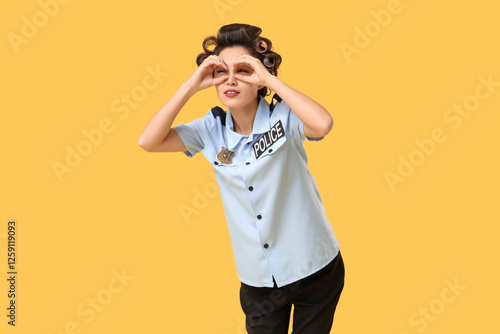 Female Asian police officer...