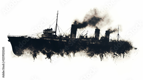 weathered sinking dark ship decay