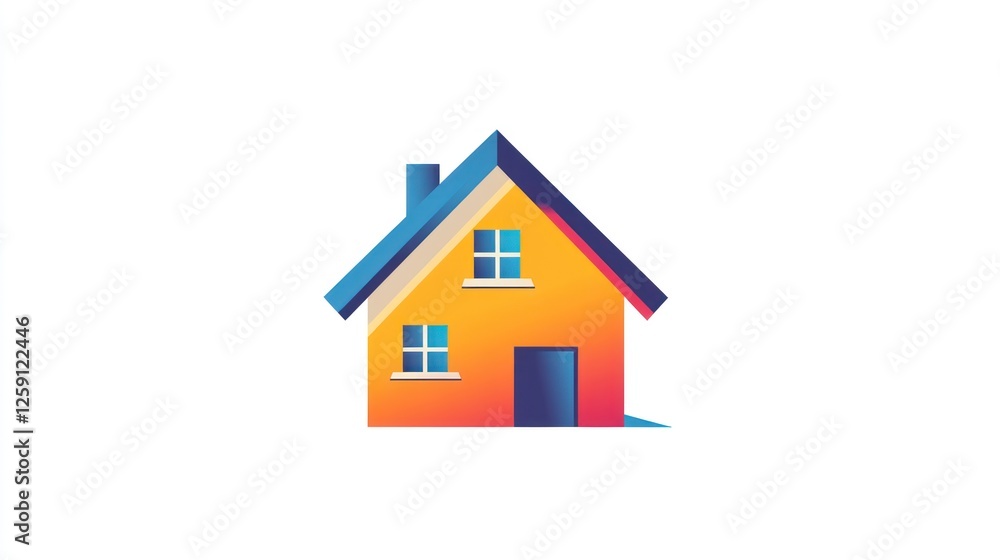 Colorful abstract house graphic design, modern home logo concept, suitable for real estate ads Colorful abstract house graphic design, modern home logo concept, suitable for real estate ads