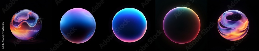Colorful Spheres with Dynamic Light Patterns in Abstract Space Colorful Spheres with Dynamic Light Patterns in Abstract Space