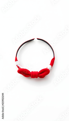 Santa Claus headband on white background, smooth light. with white shades