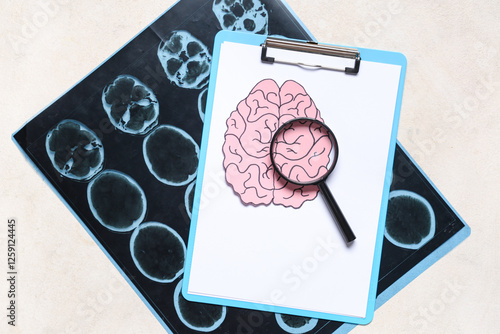 MRI scan with clipboard, ma...