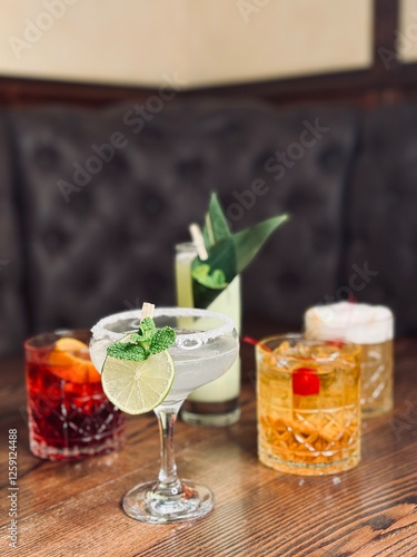 cocktail with lime and mint
