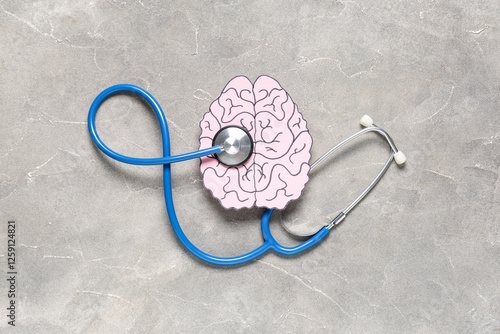 Paper human brain with stet...