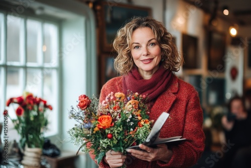 A author unveiling their latest published novel at a literature festival photo