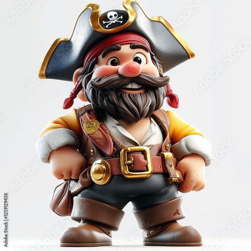 Jolly Roger Pirate: A Fun 3D Cartoon Character Illustration