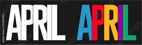 colorful typography april name of the month