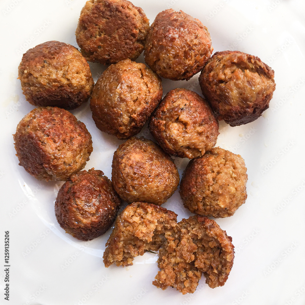 Seitan vegan meatballs tsukune style with tare sauce Seitan vegan meatballs tsukune style with tare sauce
