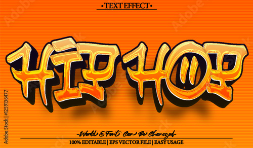 Hip Hop Editable Vector Text Style Effect  Grafitti Street Gangsta