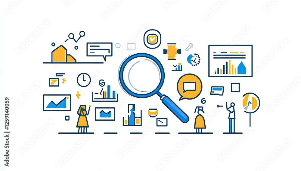 Business Analysis Search Strategy Illustration Business Analysis Search Strategy Illustration