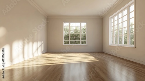 Wallpaper Mural Bright empty room with natural light streaming through large windows creating a peaceful atmosphere : Generative AI Torontodigital.ca