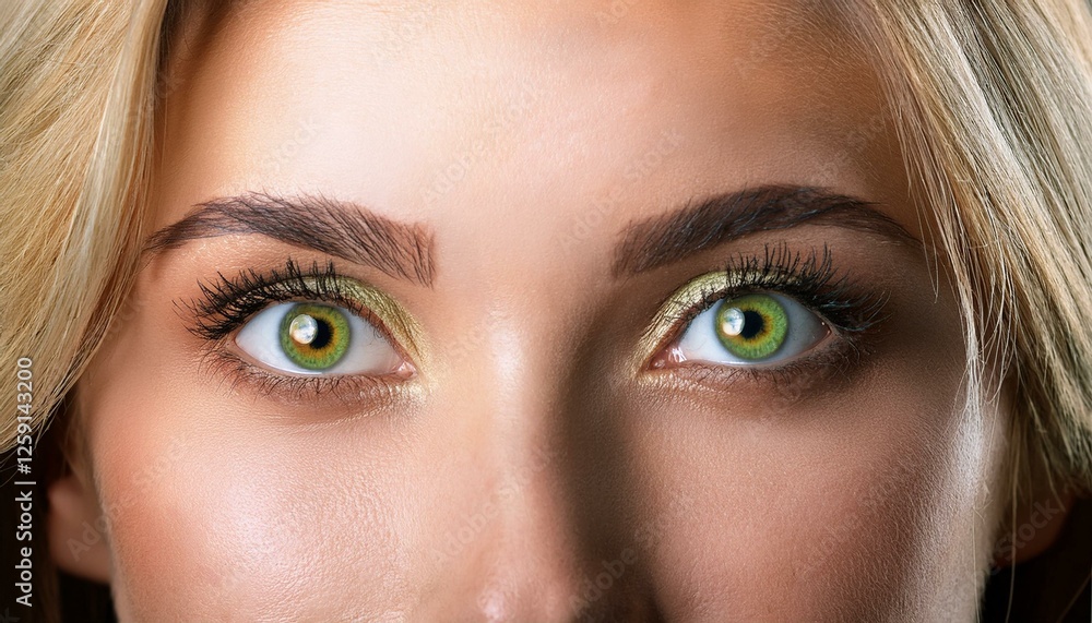 Fototapeta premium detail of beautiful green eyes, AI generated