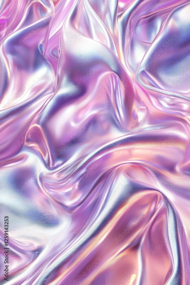 Obraz premium Iridescent Fabric Draped in Soft Waves and Folds